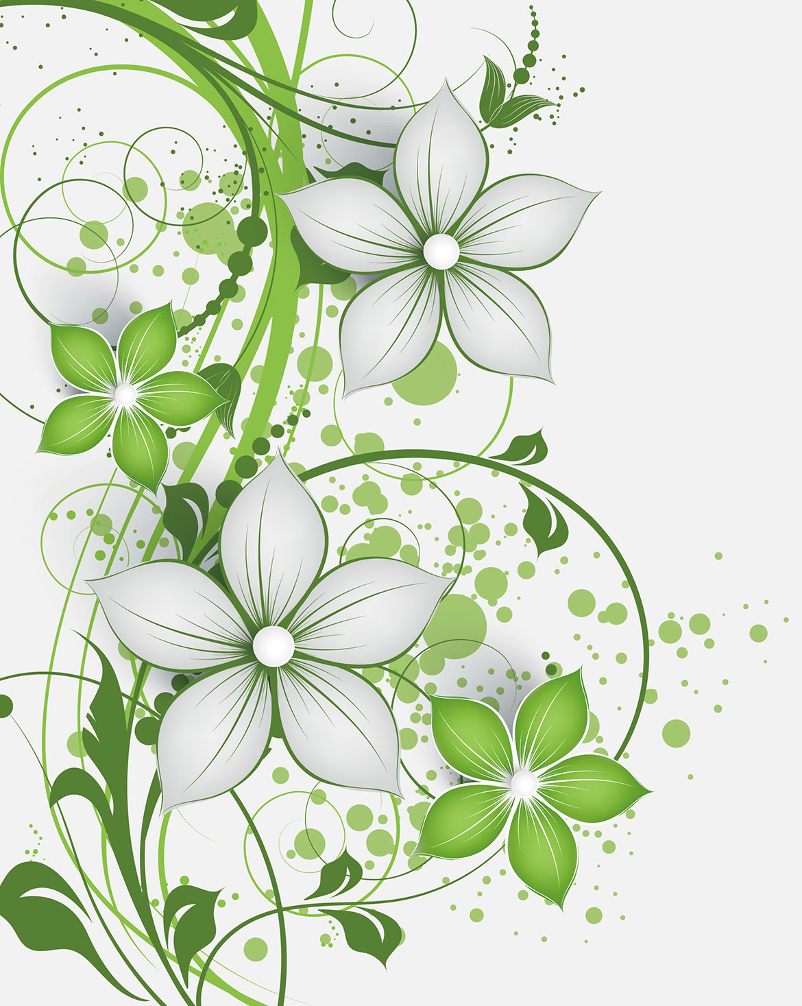 清新綠色花卉藤條